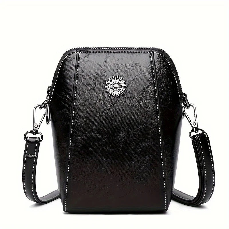 Vertical Phone Crossbody Bag Soft Leather Adjustable Shoulder Strap Mini Capacity Single Pocket Simple Fashion Daily Mobile Storage Purse For Women-10