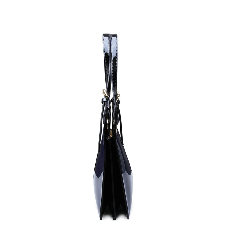 Patent Leather Handbags for Women,Designer, Luxury Tote Bag Large Capacity,Business Vintage Shiny Underarm Purses Shoulder Bags-9