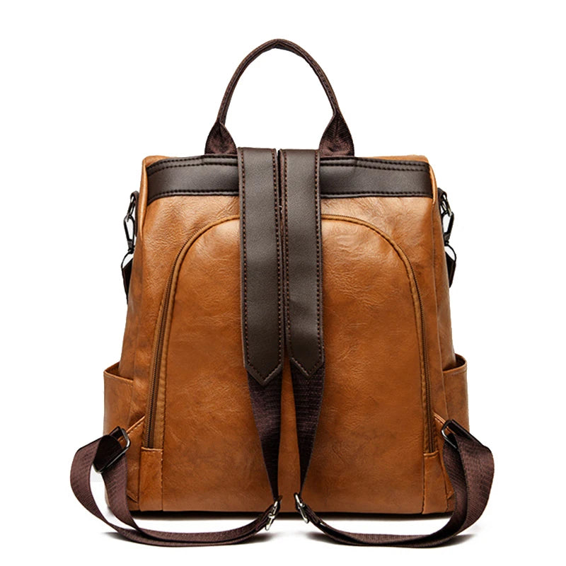 Backpack Large Capacity Anti-theft PU Leather Adjustable Straps Travel Work Women Elegant Luxury Fashion-19