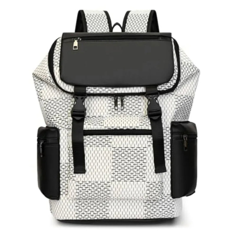 PU Leather Backpack, Laptop Backpack Large capacity work business travel bag student schoolbag-14