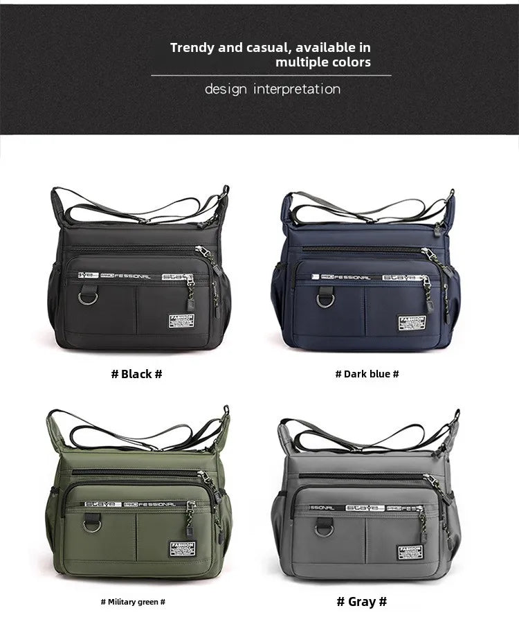 Design Oxford Shoulder Bag Large Capacity Men's Casual Multi-layer Pocket Fashion Single Shoulder Crossbody Luxury Messenger Bag-11