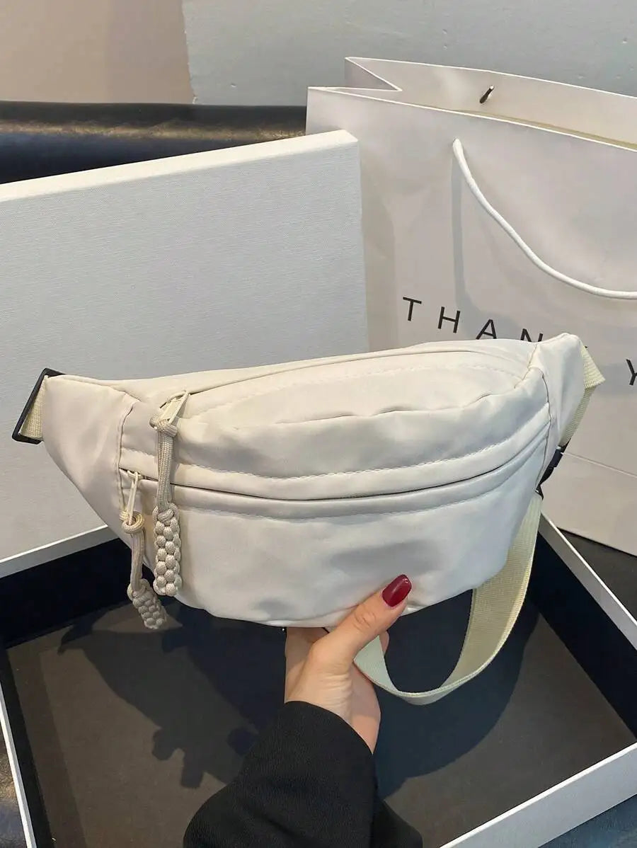 Fashionable Nylon Crossbody Bag, Solid Color Shoulder Bag, Women's Casual Crossbody Bag Suitable For Outdoor Sports-27