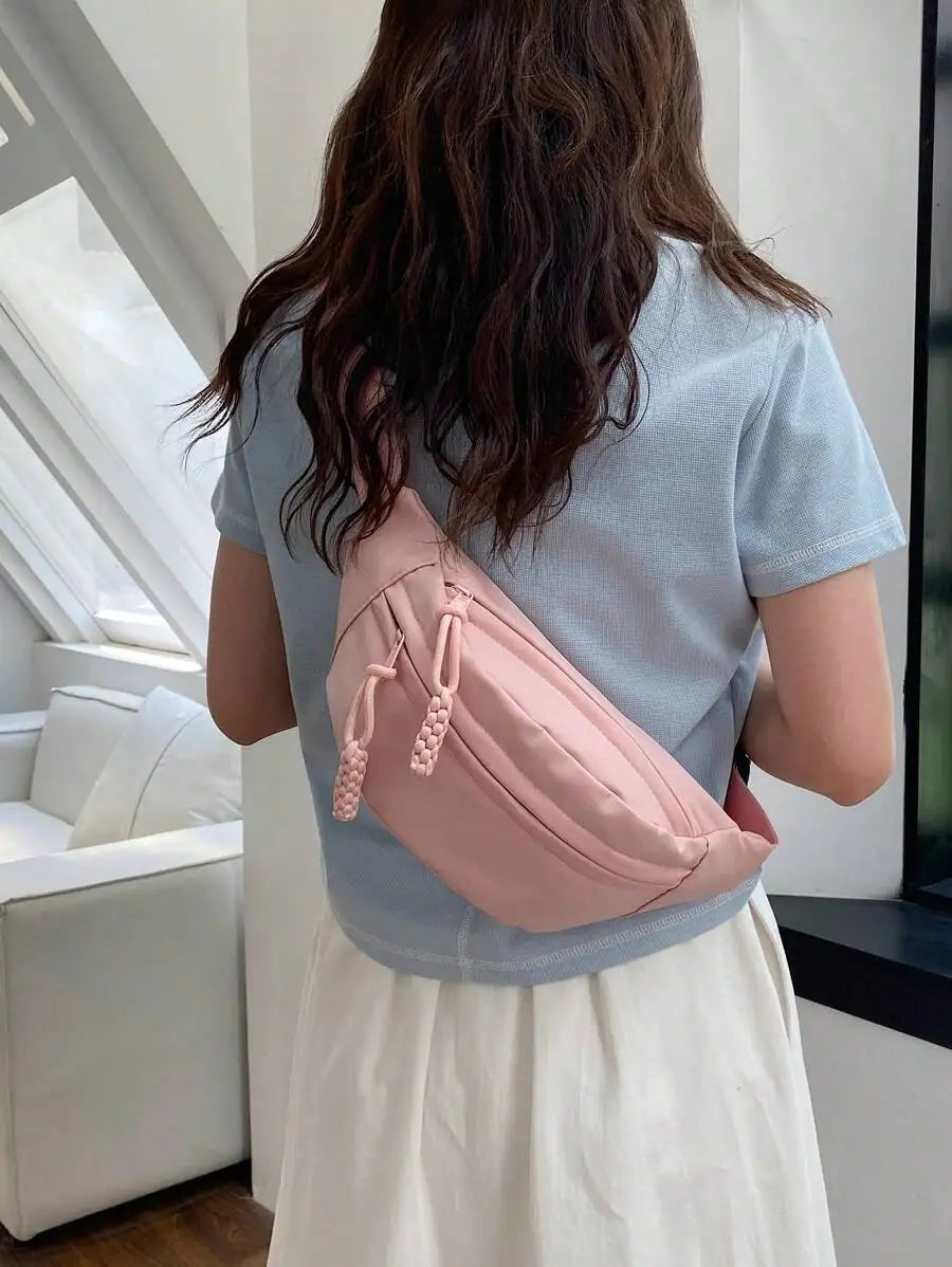 Fashionable Nylon Crossbody Bag, Solid Color Shoulder Bag, Women's Casual Crossbody Bag Suitable For Outdoor Sports-25