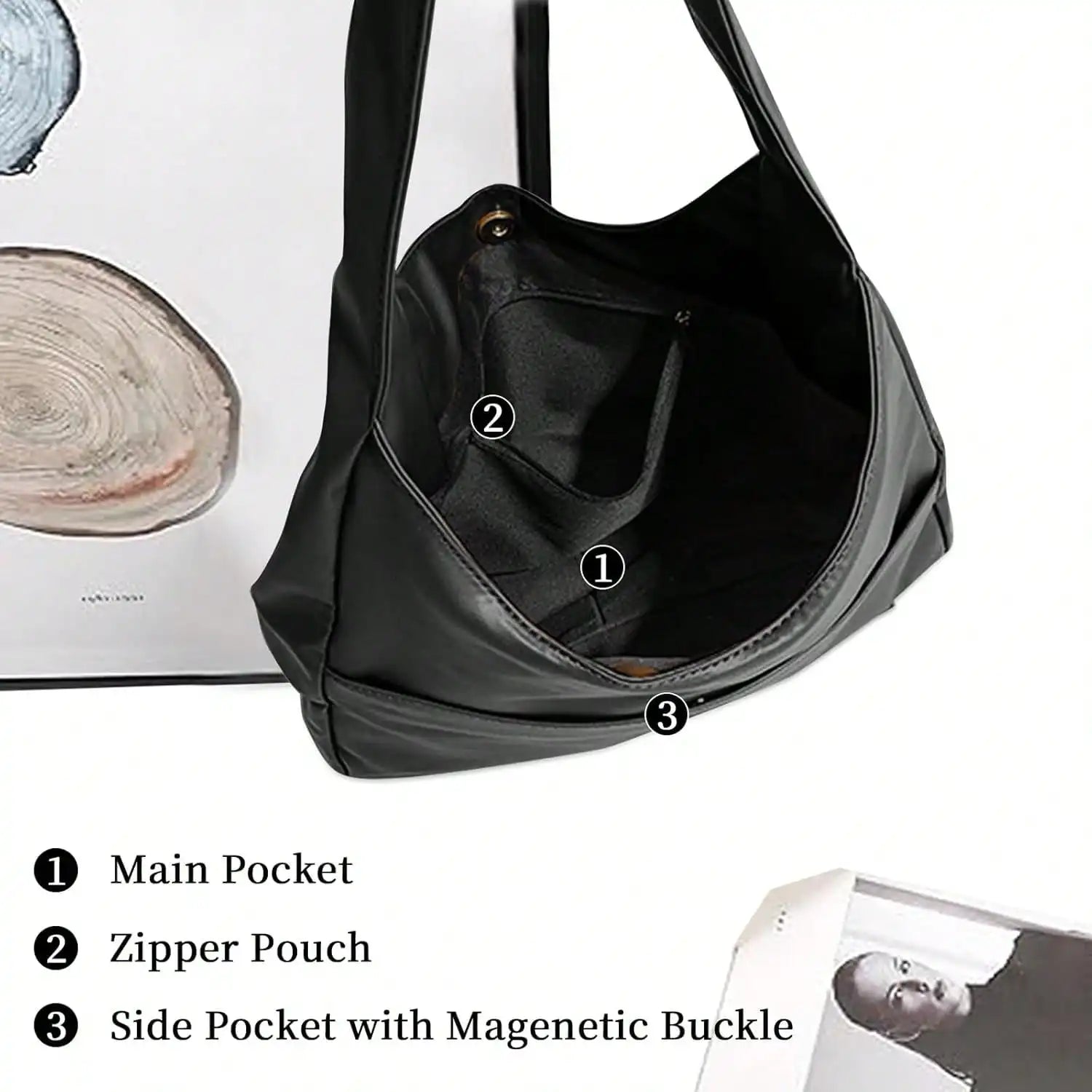 Hobo Bags For Women Leather Tote Bag Vegan Leather Shoulder Hand Bag Hobo Purse Tote Bags Large Soft Shoulder Bag-5