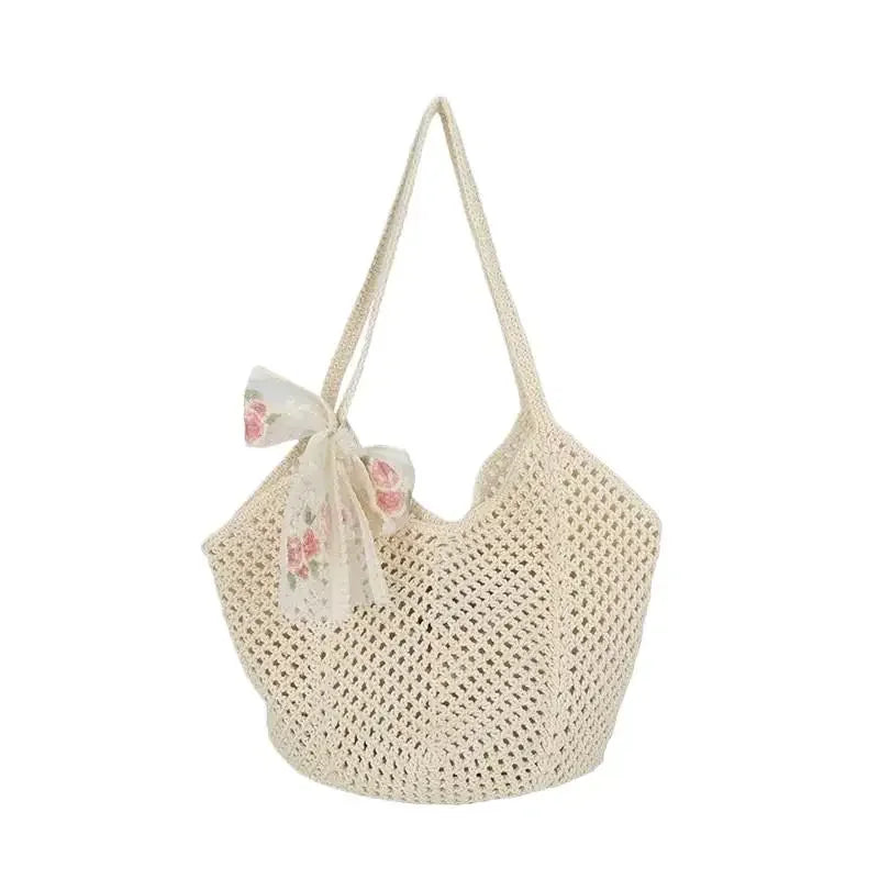 Handmade Wicker Tote Bag Large Capacity Single Shoulder Natural Rattan Casual Light Beach Vacation Daily Women Messenger Bag-13