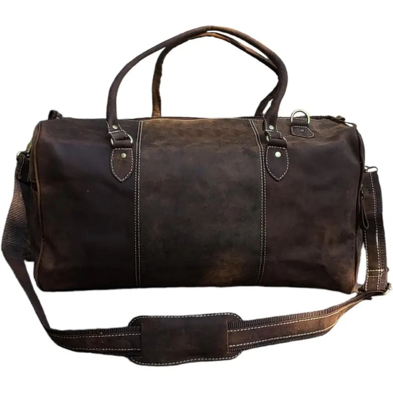Unisex Vintage Leather Weekend Travel & Gym Duffel Bag-1