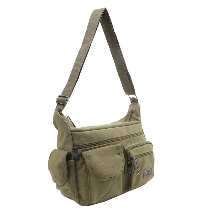 Men Casual Sling Bag Messenger Crossbody Shoulder Unisex Travel Outdoor Vintage Bags-18