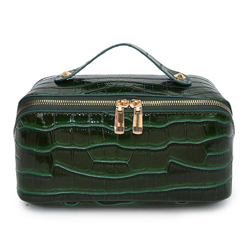 PU Leather Makeup Bag Simple Cosmetic Bag Multi-Compartment Travel Toiletry Bag Makeup Organizer Bag Women Cosmetics Handbag-14