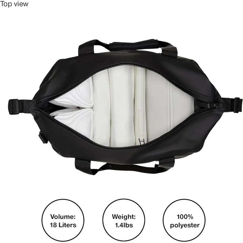 Compact Waterproof Travel Bag for Gym, Duffel, Carry-On, and Overnight Use (Black, Small)-10