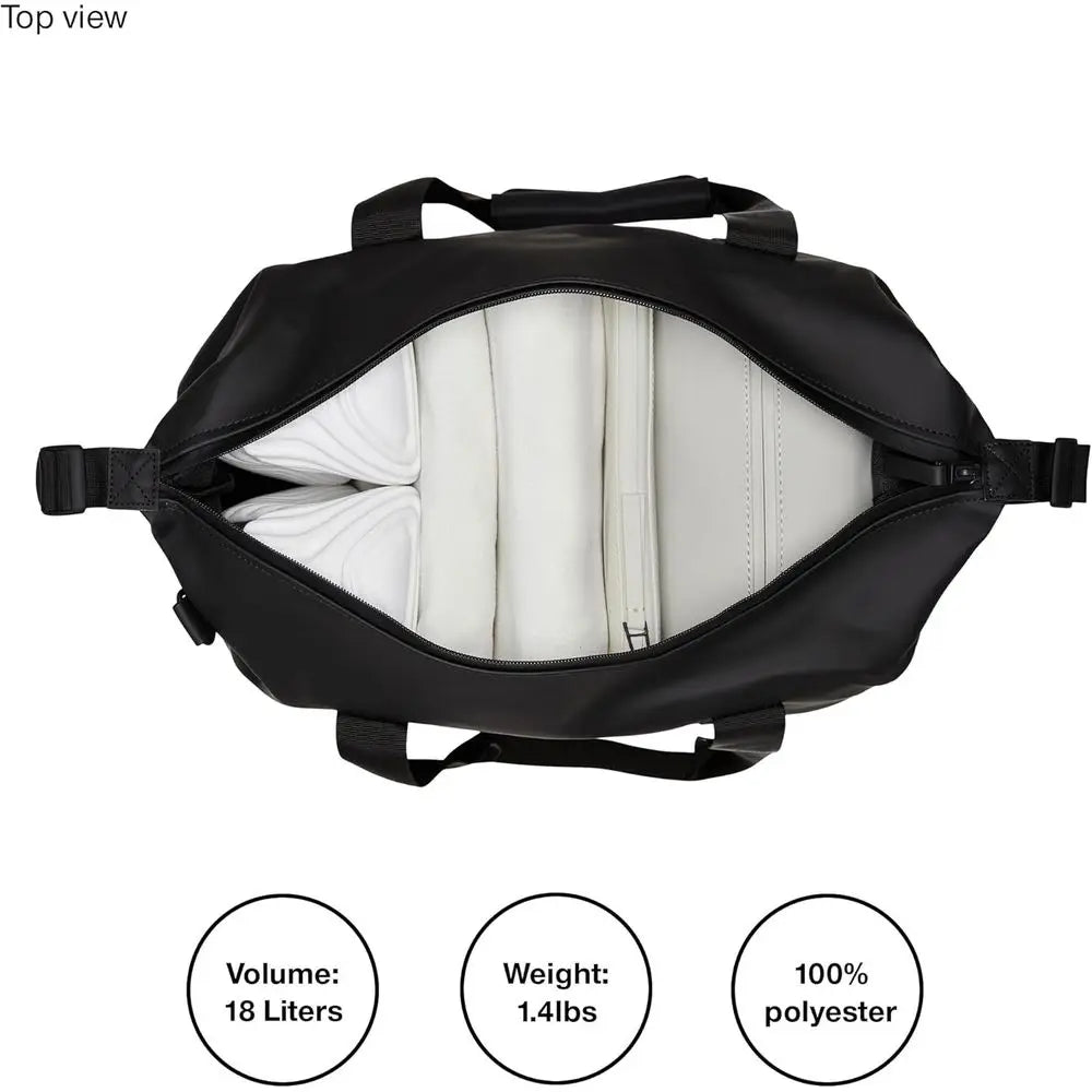 Compact Waterproof Travel Bag for Gym, Duffel, Carry-On, and Overnight Use (Black, Small)-4