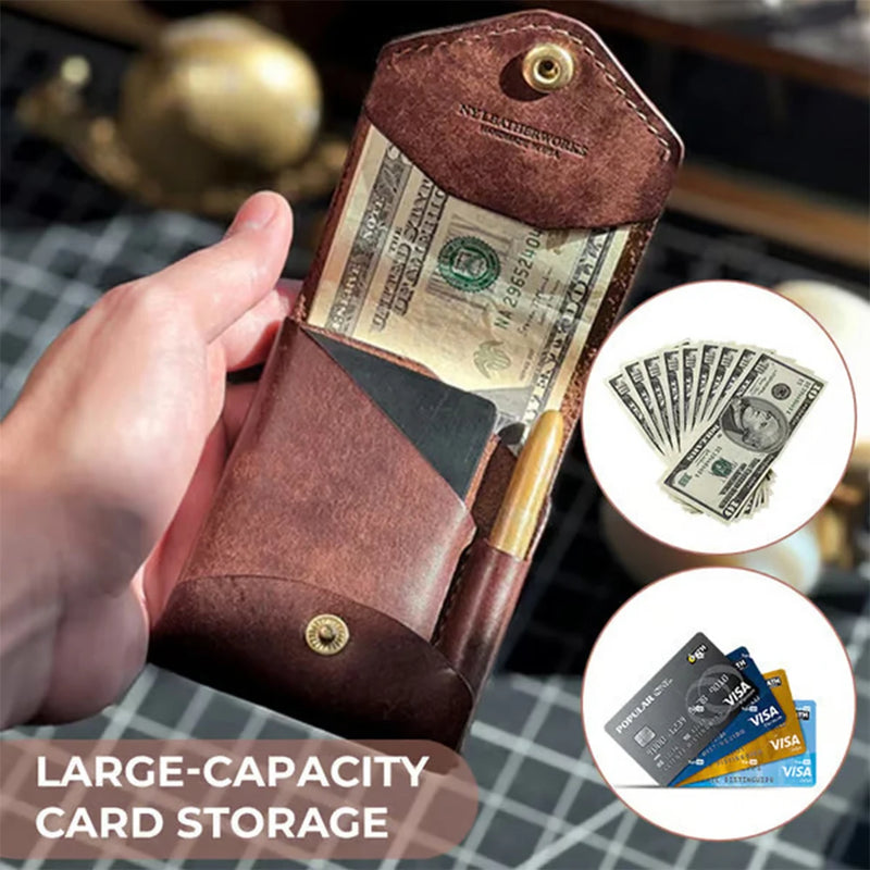 Money Wallet Bi-Fold ID Card Clip Case Complimentary Fountain Pen Slim Minimalist Wallet for Daily Commuting Business and Travel-2