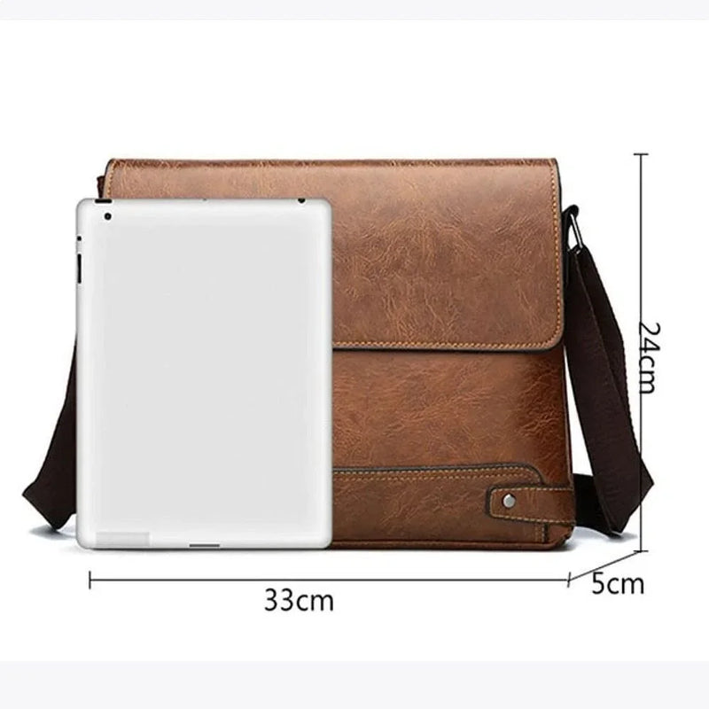 Men PU Leather Briefcase Laptop Tote Bag Business Work Messenger Crossbody Shoulder Commuting Executive Designer Boston Bag-6