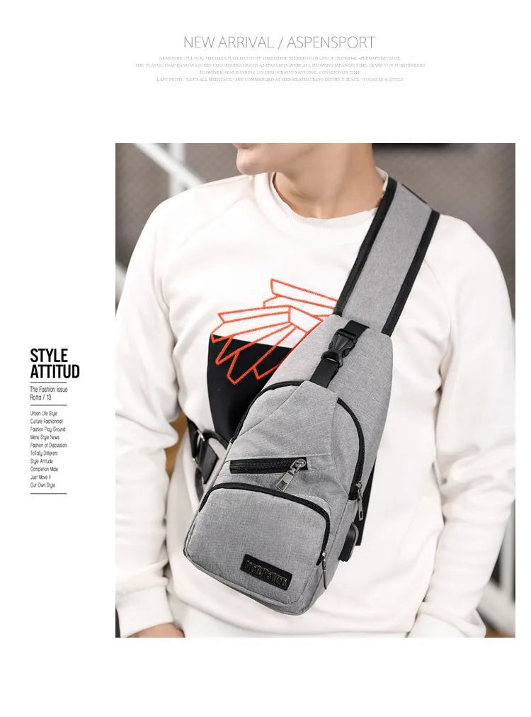 Fashion Casual Crossbody Bag Small Men's Shoulder Bag Men Diagonal Backpack Messenger Phone Bag Boy Fanny Chest Pack New-17