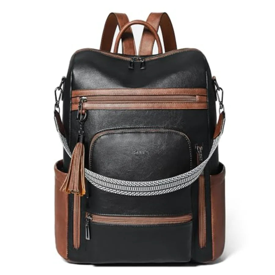 Vegan Leather Laptop Backpack for Women 15.6 inch Work Backpack Fashion Travel Backpack Purse for Travel College Work-14