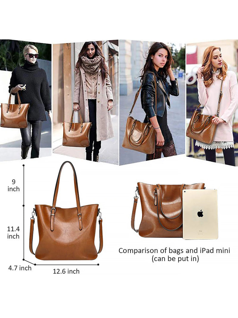 Pahajim Womens Leather Purses and Handbags Top Handle Satchel Bags Tote Bags Tote Purses for Women-5