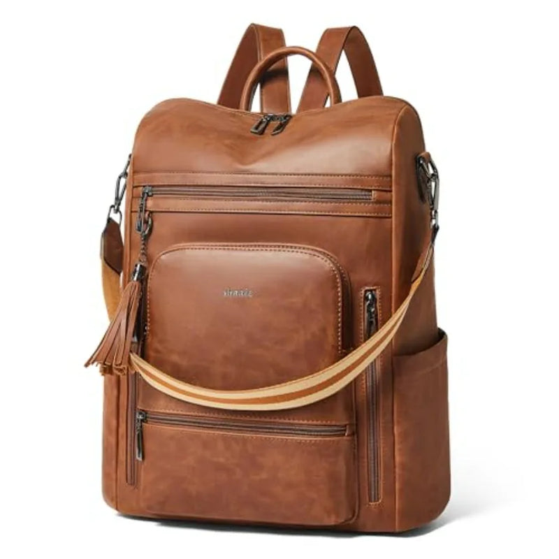 Vegan Leather Laptop Backpack for Women 15.6 inch Work Backpack Fashion Travel Backpack Purse for Travel College Work-16