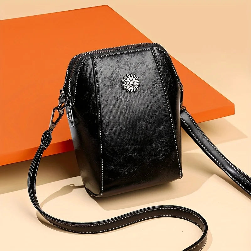Vertical Phone Crossbody Bag Soft Leather Adjustable Shoulder Strap Mini Capacity Single Pocket Simple Fashion Daily Mobile Storage Purse For Women-15