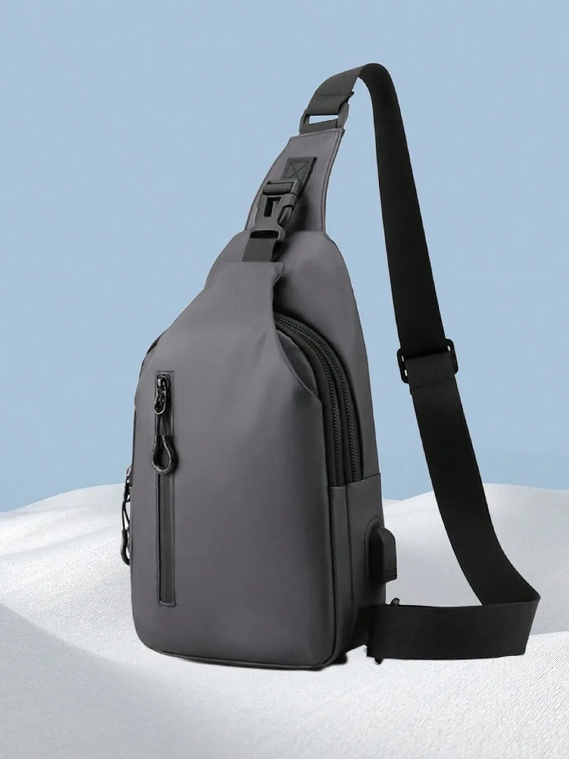 Casual Crossbody Sling Bag For Men And Women, Small Daypack With Zipper Pocket, Adjustable Strap, Fashion Chest Bag With Headphone Cord Slot For Sports, Cycling, Hiking, Running And Business Travel-31