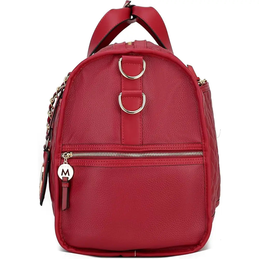 Vegan Leather Women's Large Cute Weekender Bag, Ideal for Carry-On Travel-5