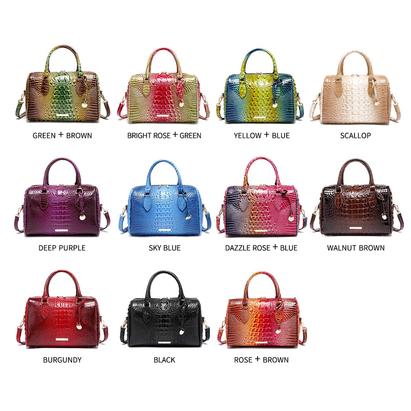 Gradient Embossed Duffle Bag Top-Handle Satchel with Detachable Strap, Casual Boston Style Crossbody Bag for Travel, Daily Commute, Weekend Getaway, Lightweight Multi-Purpose Tote Bag for Women Outdoor Activities-13