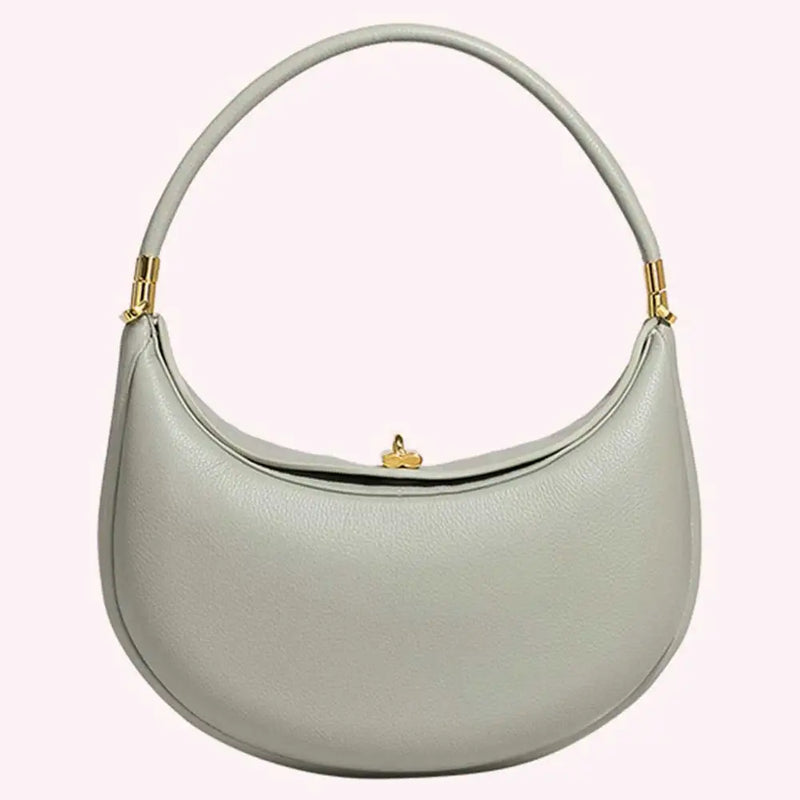 Fashion Handbag PU Leather Designer Underarm Bag with Hasp Closure Stylish Casual Clutch Purse Half Moon Bag for Women-11