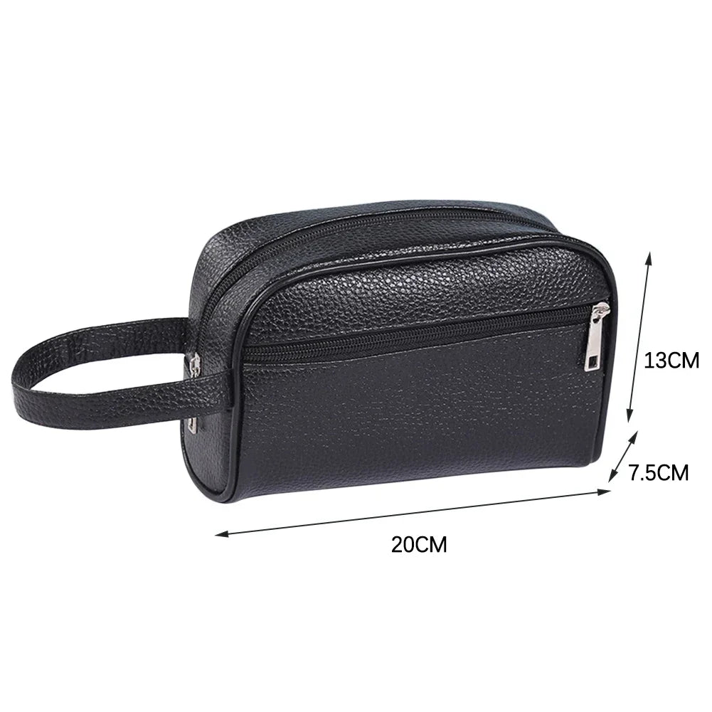 Men Wallets Retro PU Leather Business Handbags Clutch Fashion Woman Coametics Bag Credit Card Holder Mobile Phone Wristlet Bag-25