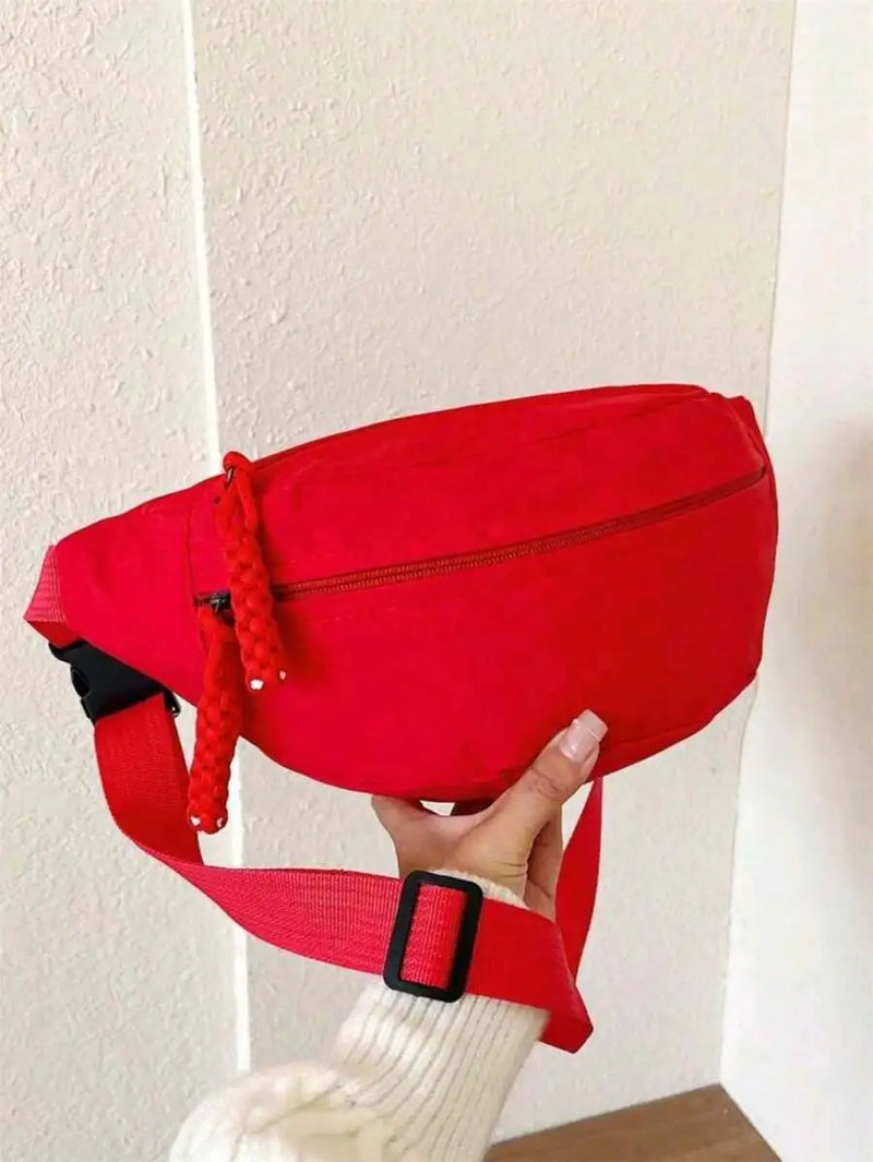 Fashionable Nylon Crossbody Bag, Solid Color Shoulder Bag, Women's Casual Crossbody Bag Suitable For Outdoor Sports-24