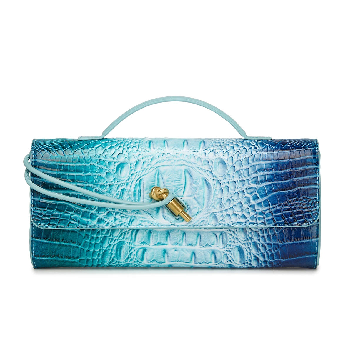 Crocodile Embossed Rectangular Clutch Handbag with Top Handle & Detachable Crossbody Strap, Twist Lock Flap Shoulder Bag for Outdoor Camping Beach Travel Wedding Occasions, Large Capacity Portable Shoulder Purse Holding Smart-13