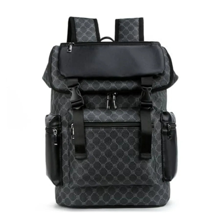 PU Leather Backpack, Laptop Backpack Large capacity work business travel bag student schoolbag-7