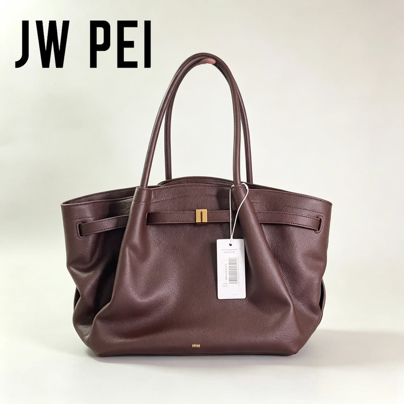 JW PEI Hana Quiet Luxury Trapeze Tote Bag Pebbled Vegan Leather Top-Handle Handbag Premium Women Shoulder Bag Fashion Messenger Purse 2026-1