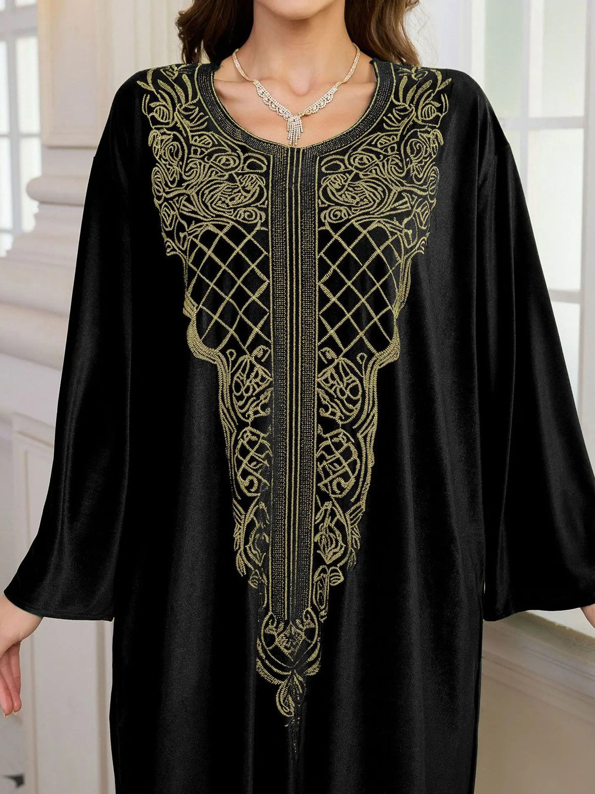 Embroidered Abaya Kaftans for Women Modern Elegant Dubai Moroccan Dubai Kaftan Dresses Abaya for Women Muslim Dress-40