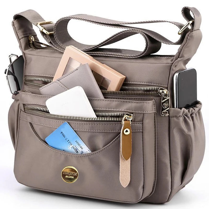Daily Commute Crossbody Bag Fabric Adjustable Shoulder Strap Medium Capacity Multi Pocket Neutral Simple Versatile Work Messenger Bag For Men Women-8