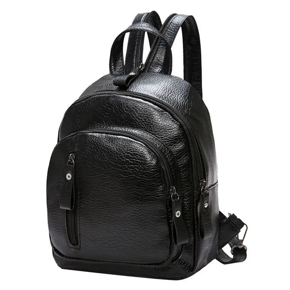 Waterproof Leather Ladies Backpack Large Capacity Anti Theft PU Leather Double Shoulder Daily Work Mature Women Fashion Bag-1