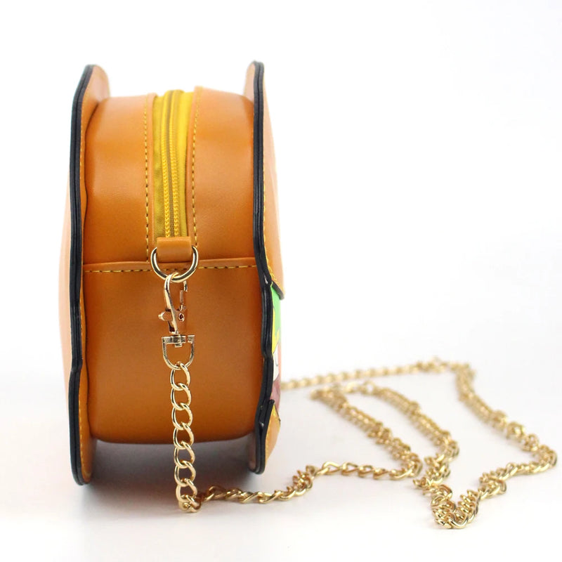 Woman Hamburger Cupcake PU Chain Bag Popcorn Fries Crossbody Messenger Bags-12