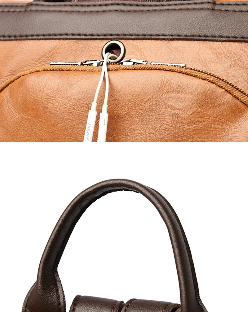 Backpack Large Capacity Anti-theft PU Leather Adjustable Straps Travel Work Women Elegant Luxury Fashion-25