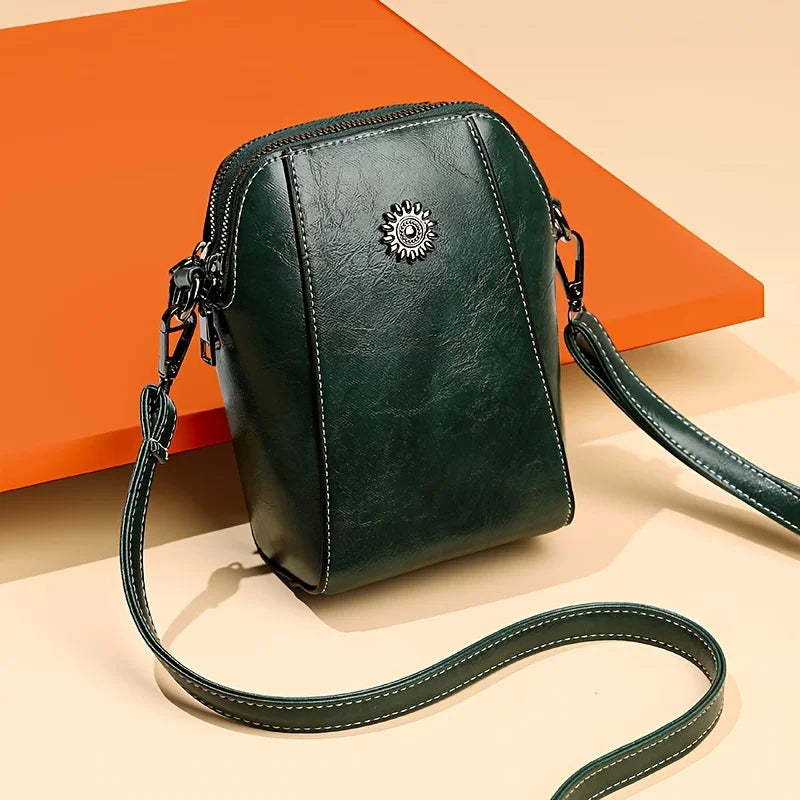Vertical Phone Crossbody Bag Soft Leather Adjustable Shoulder Strap Mini Capacity Single Pocket Simple Fashion Daily Mobile Storage Purse For Women-14
