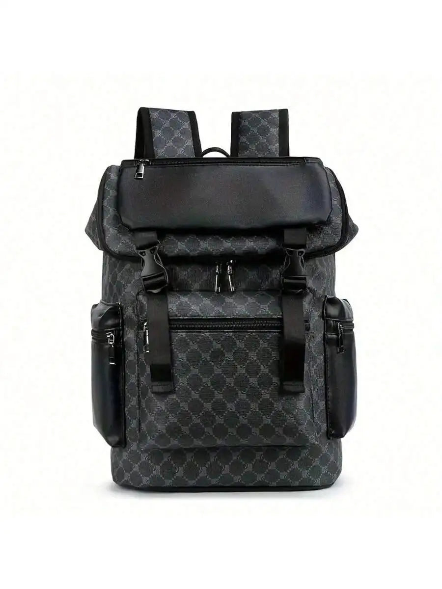 Stylish Large Capacity PU Backpack With Adjustable Straps Laptop Compartment Multi Compartment Design-4
