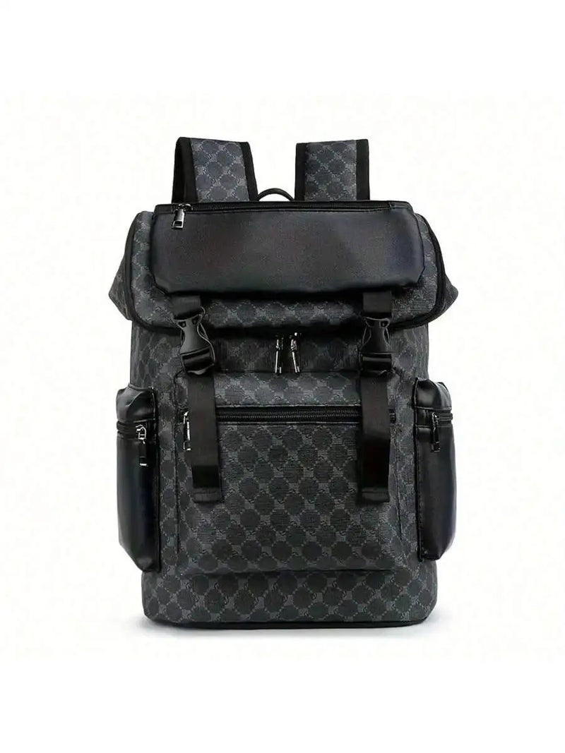 Stylish Large Capacity PU Backpack With Adjustable Straps Laptop Compartment Multi Compartment Design-4