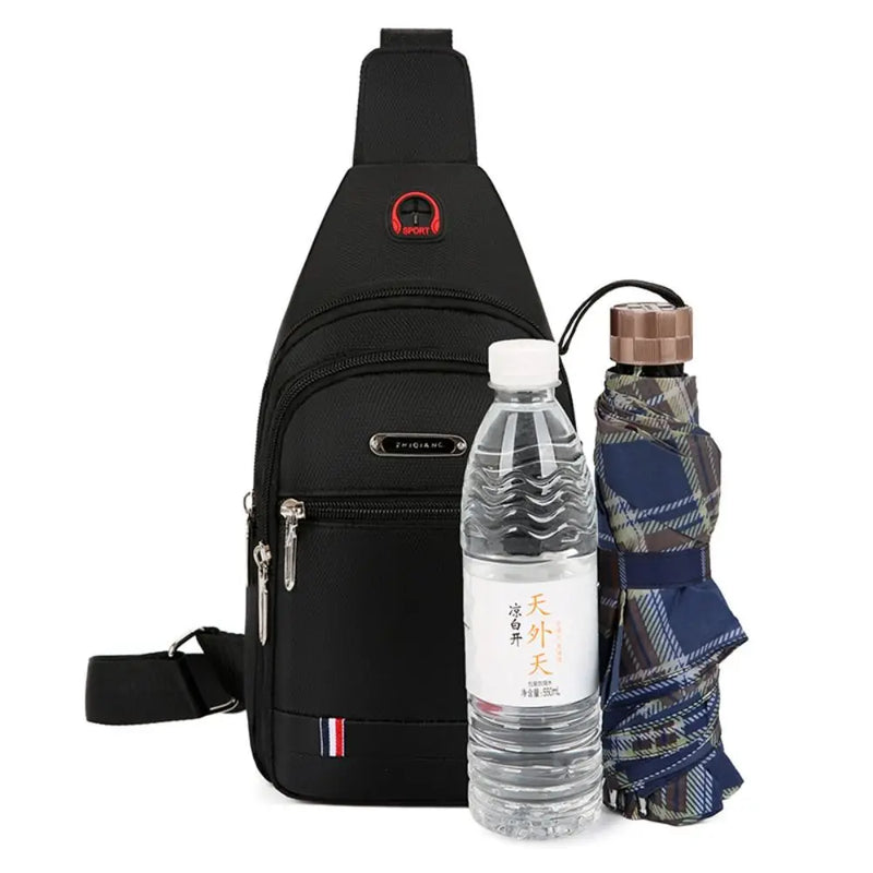Black Grey Brown Men Messenger Bags New Rectangle Oxford Cloth Men Crossbody Bag USB Charge Shoulder Bag Male 3 Zipper Bag-3