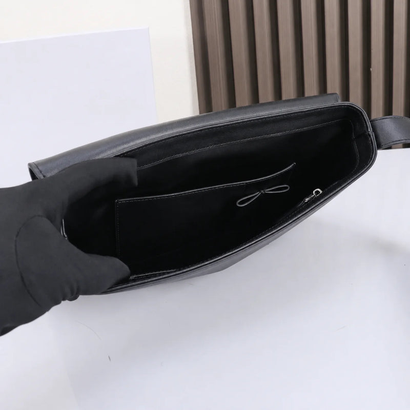 Men Messenger Bag Luxury Designer Genuine Leather Crossbody Shoulder Flap Sling Satchel Black Business Handbag Male Small Purse-13