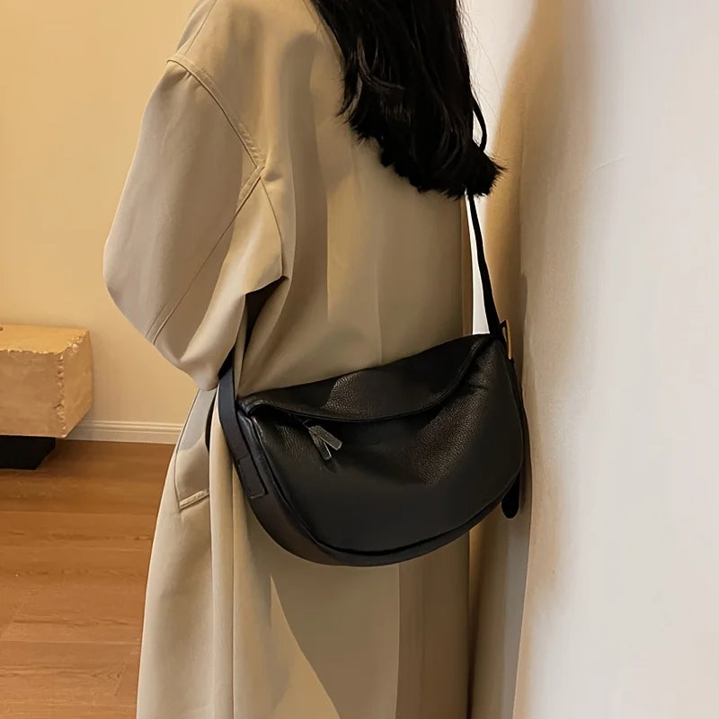 2026 Vintage Soft Leather Dumpling Bag For Women All-Match Multiway Shoulder Crossbody Hobo Purse Adjustable Strap Daily Commute Handbag-3