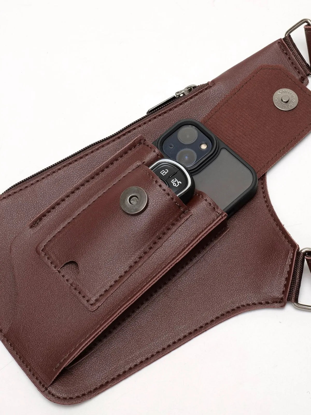 Double Shoulder Strap Tactical Fishing Bag Waterproof PU Multi-Pocket Outdoor Anti-Theft Crossbody Bag Multi-Purpose-9
