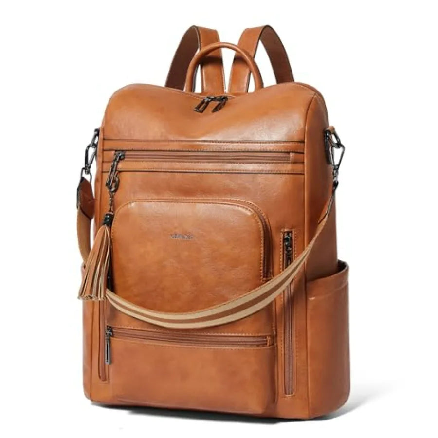 Vegan Leather Laptop Backpack for Women 15.6 inch Work Backpack Fashion Travel Backpack Purse for Travel College Work-32