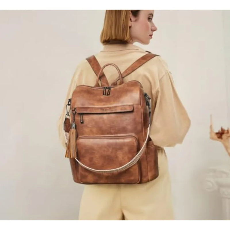 Vegan Leather Laptop Backpack for Women 15.6 inch Work Backpack Fashion Travel Backpack Purse for Travel College Work-31