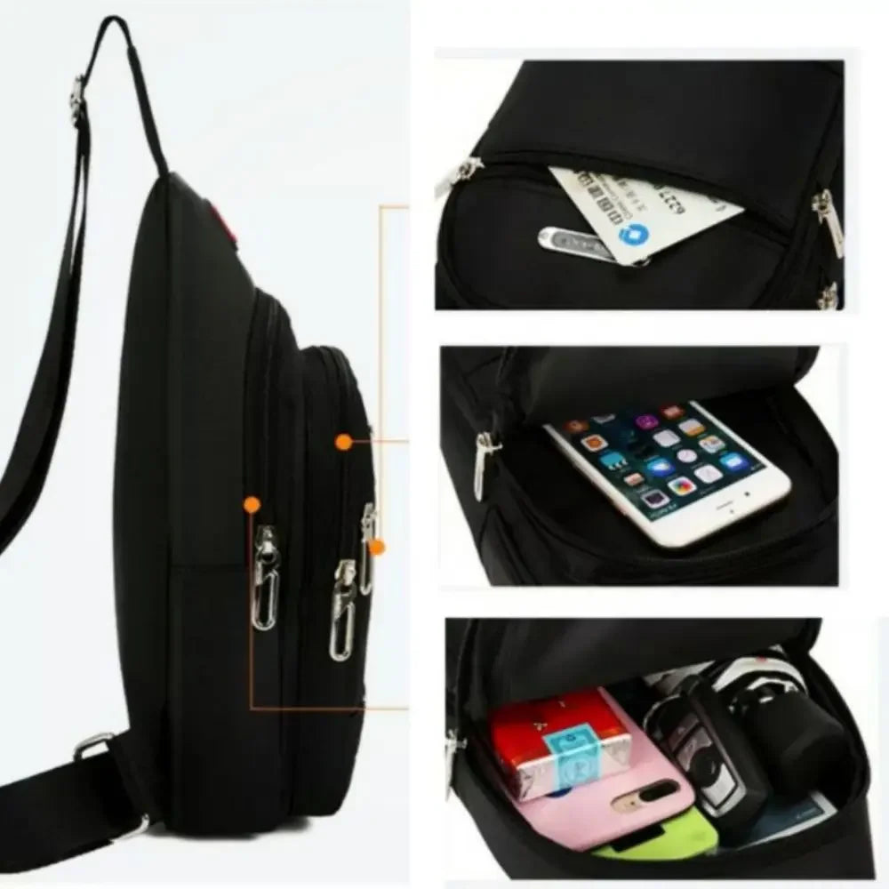 Black Grey Brown Men Messenger Bags New Rectangle Oxford Cloth Men Crossbody Bag USB Charge Shoulder Bag Male 3 Zipper Bag-8