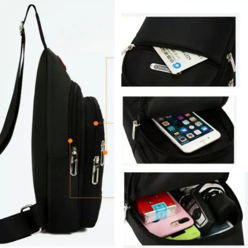 Black Grey Brown Men Messenger Bags New Rectangle Oxford Cloth Men Crossbody Bag USB Charge Shoulder Bag Male 3 Zipper Bag-8
