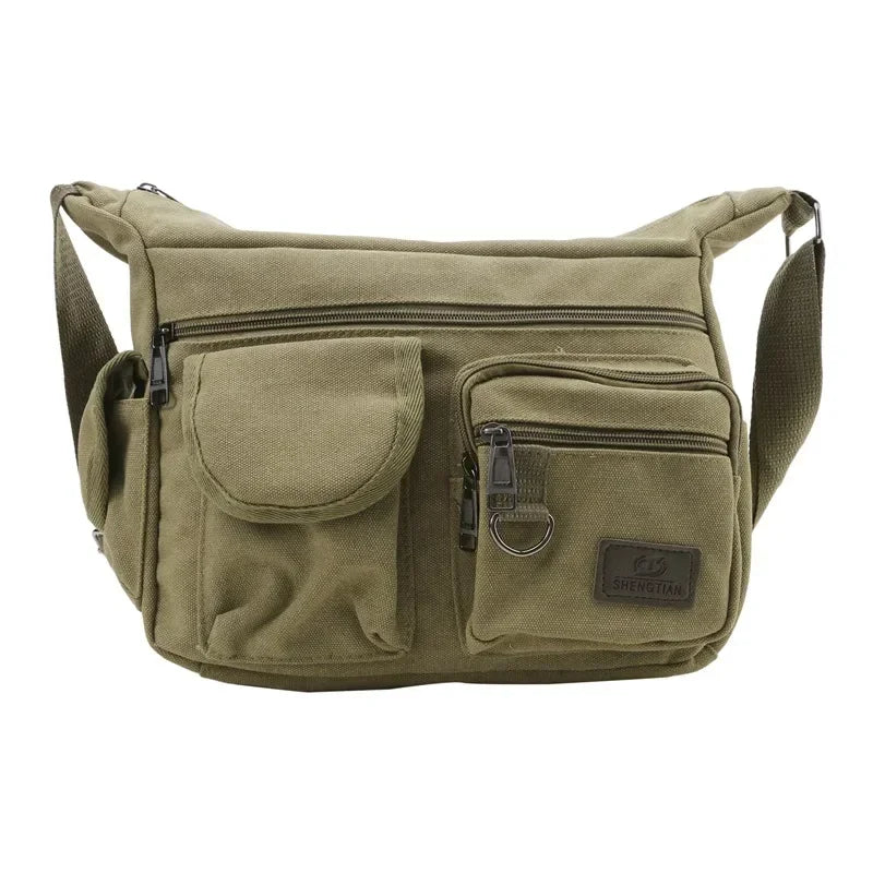 Men Casual Sling Bag Messenger Crossbody Shoulder Unisex Travel Outdoor Vintage Bags-14