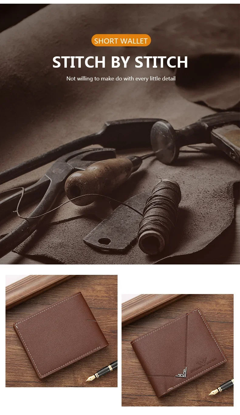 Slim Leather Wallet for Men RFID Blocking Bifold Front Pocket Wallet Minimalist Credit Card Holder Cash Money Clip-13