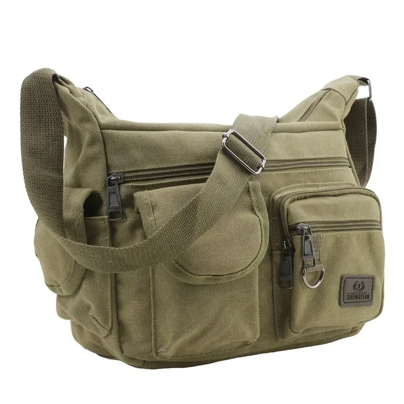 Men Casual Sling Bag Messenger Crossbody Shoulder Unisex Travel Outdoor Vintage Bags-16