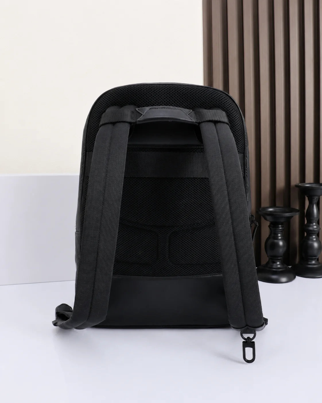 Men's Backpack Luxury Designer Genuine Leather Laptop Bag Woven Travel Rucksack Male Tactical Buckle Daypack Business Office-4